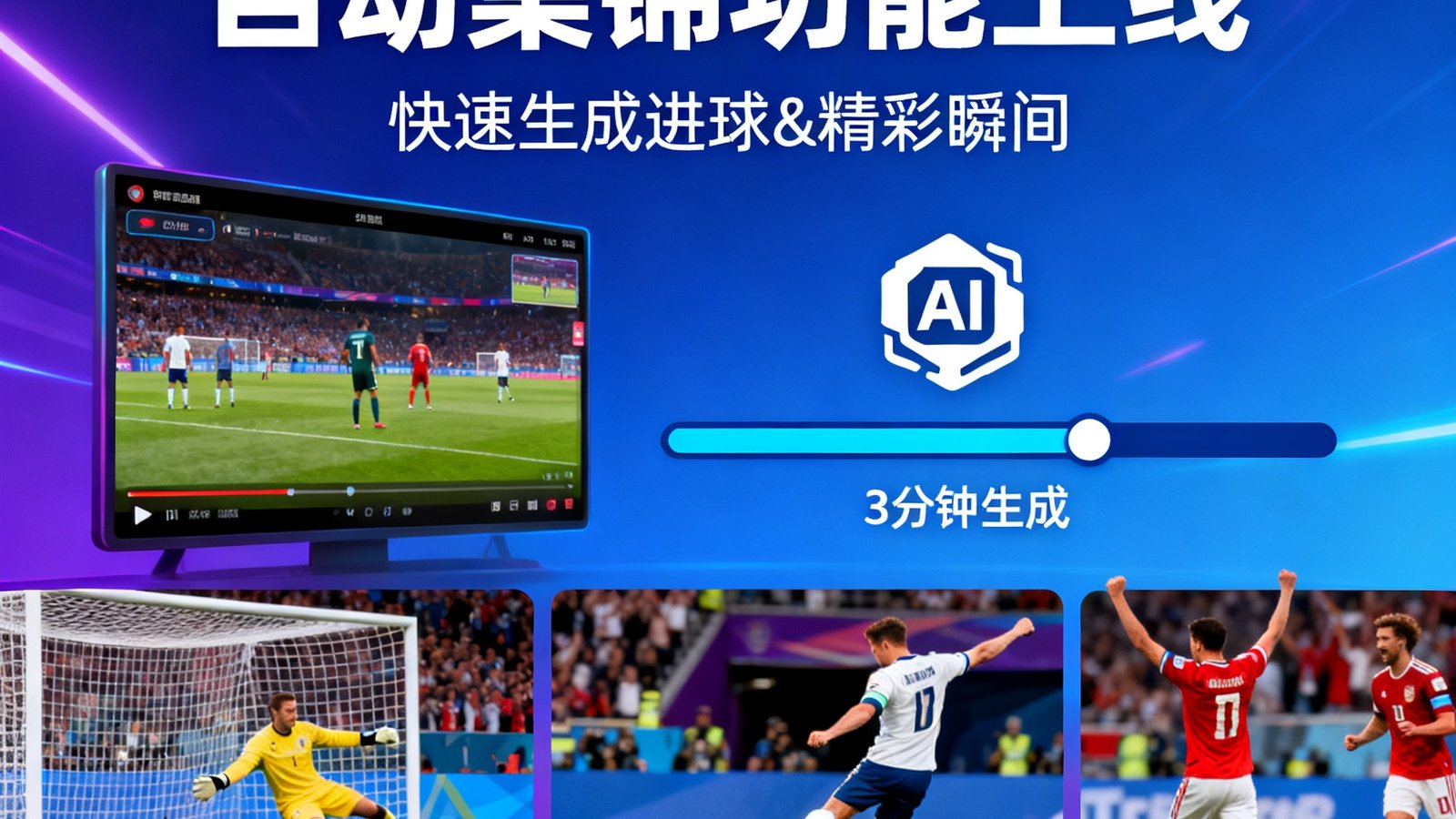 看球直播上线AI自动集锦功能，3分钟生成进球和精彩瞬间